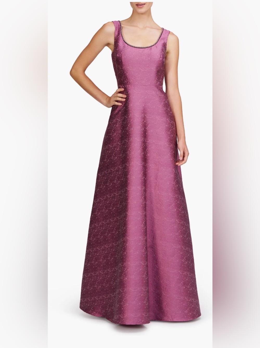 Kay Unger Penelope Embellished Neck Gown Dress Berry Sorbet  $348